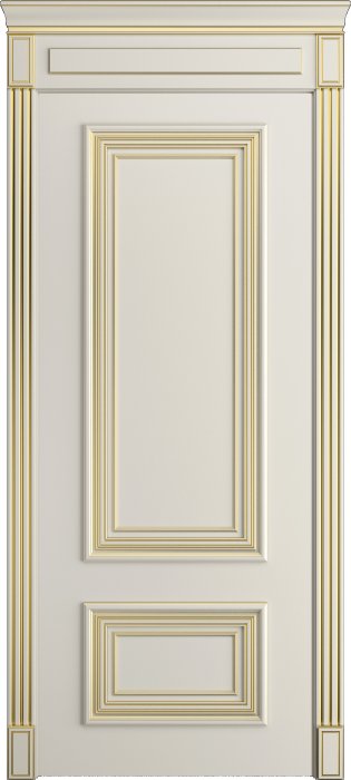 Дверь межкомнатная Порта Алекс КЛАССИКА 11 Бежевая патина золото эмаль