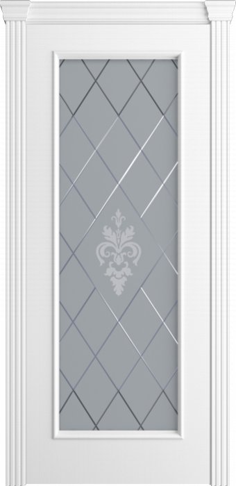 Дверь межкомнатная Порта Алекс Модерн5 Белоснежная эмаль, стекло софия светлое