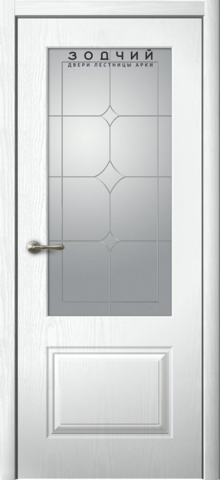 Дверь межкомнатная ЗОДЧИЙ НИЦЦА 33 ПО Бьянка белая стекло мателюкс светлое