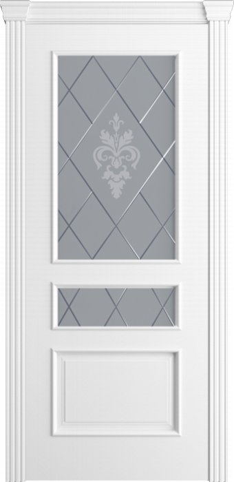 Дверь межкомнатная Порта Алекс Модерн2 Белоснежная эмаль, стекло софия светлое