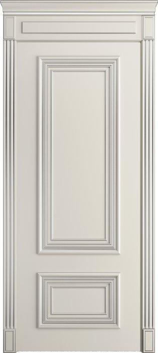 Дверь межкомнатная Порта Алекс КЛАССИКА 11 Бежевая патина серебро эмаль