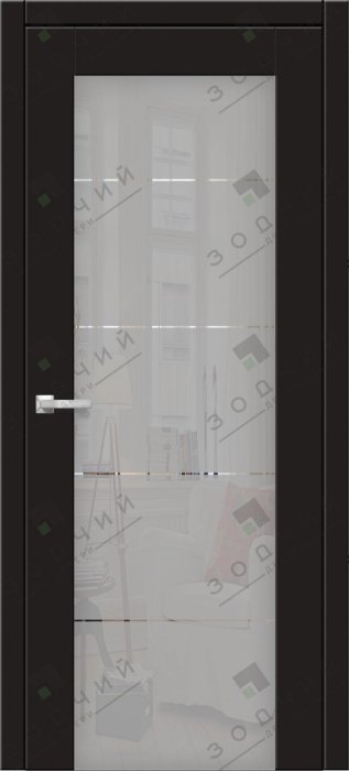 Дверь межкомнатная ЗОДЧИЙ ИТАЛЬЯНО 5 ПВХ ПО Шагрень черная