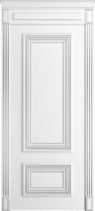 Дверь межкомнатная Порта Алекс КЛАССИКА 11 Белоснежная патина серебро эмаль