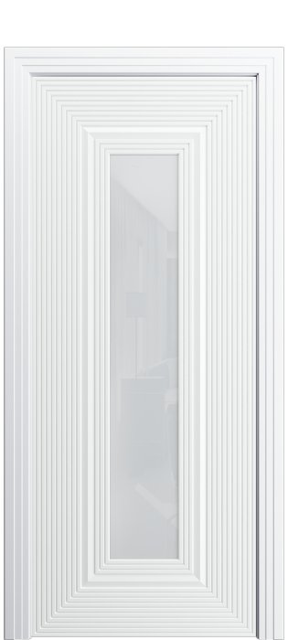 Дверь межкомнатная Порта Алекс ПОРТА1 Вайт софт эмаль, стекло белое