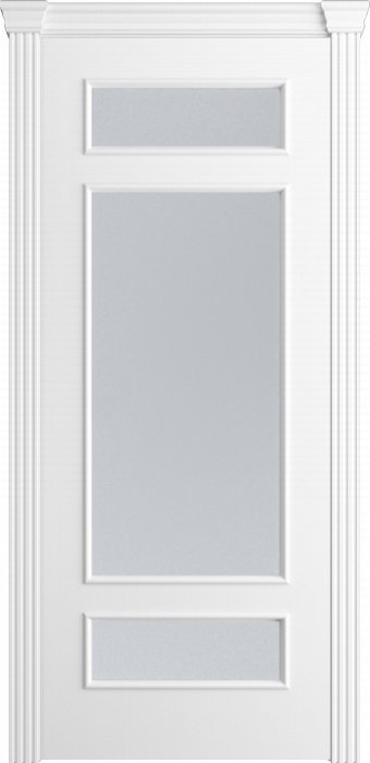 Дверь межкомнатная Порта Алекс Модерн4 Белоснежная эмаль, стекло сатин светлый