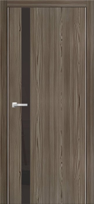 Дверь межкомнатная ЗОДЧИЙ МЕГАПОЛИС СВ1 Дуб амбер вставка Лакобель бронза