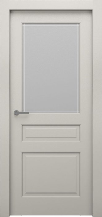 Дверь межкомнатная ЗОДЧИЙ ЭЛЕГАНТЕ ТВИН 2 ПО Шагрень айриш стекло мателюкс светлое