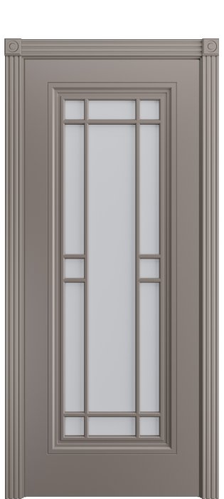 Дверь межкомнатная Порта Алекс Премиум 5 Темно-серая эмаль, стекло сатин светлый