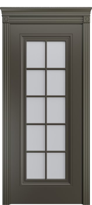 Дверь межкомнатная Порта Алекс Премиум 4 Гриджио эмаль, стекло сатин светлый