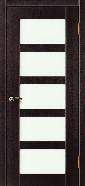 Дверь межкомнатная ЗОДЧИЙ ФАВОРИТ 2 ПО Береза мореная стекло триплекс белый матированный