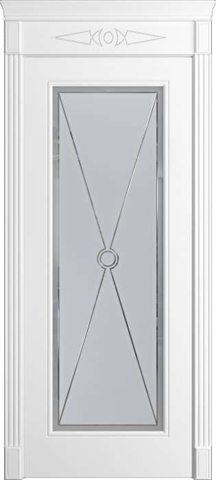 Дверь межкомнатная Порта Алекс Нео 10 Белоснежная эмаль, стекло дельта