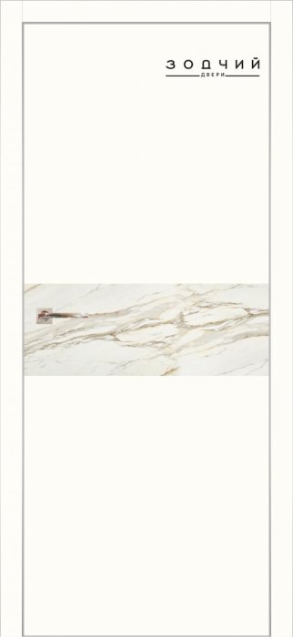 Дверь межкомнатная ЗОДЧИЙ МЕГАПОЛИС Г1 ПГ Софт тальк вставка мрамор