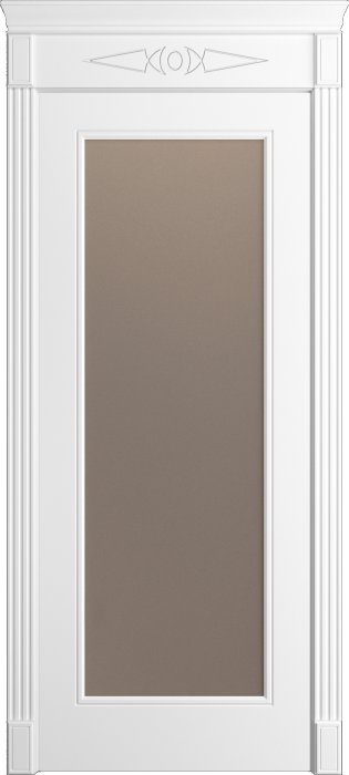 Дверь межкомнатная Порта Алекс Нео 10 Белоснежная эмаль, стекло сатин бронза