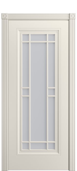 Дверь межкомнатная Порта Алекс Премиум 5 Бежевая эмаль, стекло сатин светлый