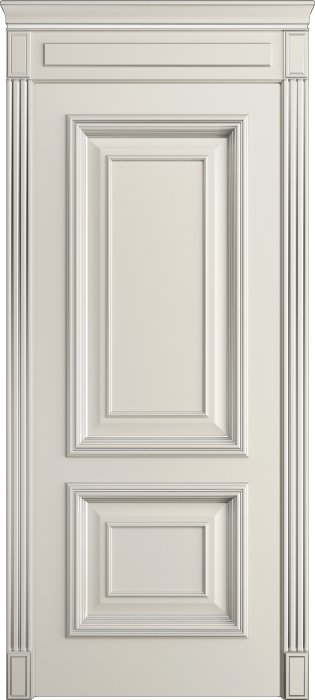 Дверь межкомнатная Порта Алекс КЛАССИКА 10 Бежевая патина серебро эмаль