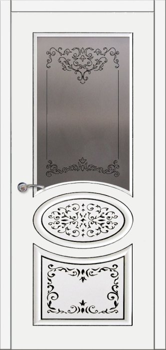 Дверь межкомнатная ЗОДЧИЙ ПАТРИСИЯ 11 ПО Шагрень белая стекло матированное