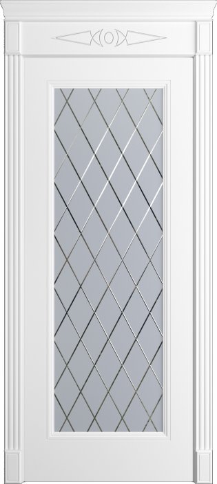 Дверь межкомнатная Порта Алекс Нео 1 Белоснежная эмаль, стекло готика