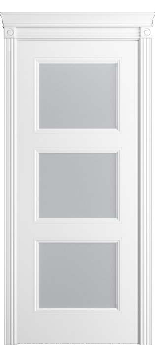 Дверь межкомнатная Порта Алекс Нео 4 Белоснежная эмаль, стекло сатин светлый