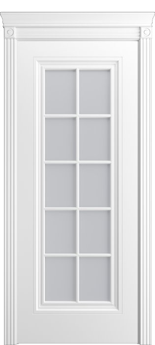 Дверь межкомнатная Порта Алекс Премиум 4 Белоснежная эмаль, стекло сатин светлый
