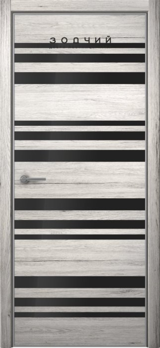 Дверь межкомнатная ЗОДЧИЙ МЕГАПОЛИС Г12 ПО Дуб белый винтажный вставка Лакобель белая