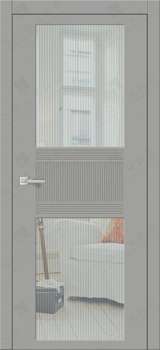 Дверь межкомнатная ЗОДЧИЙ МИРА 5 ПО Шагрень серая