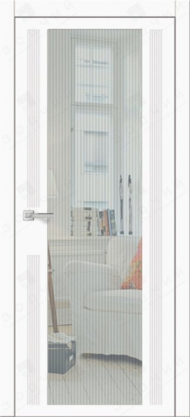 Дверь межкомнатная ЗОДЧИЙ МИРА 1 ПО Шагрень молочная