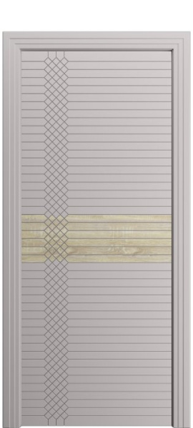 Дверь межкомнатная Порта Алекс ПОРТА 2 Платинум софт вставка CPL эмаль