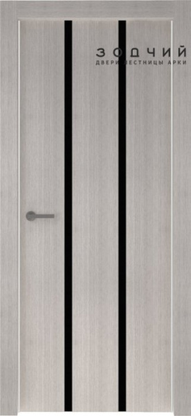 Дверь межкомнатная ЗОДЧИЙ МЕГАПОЛИС СВ4 ПО Сосна Уран вставка Лакобель черная