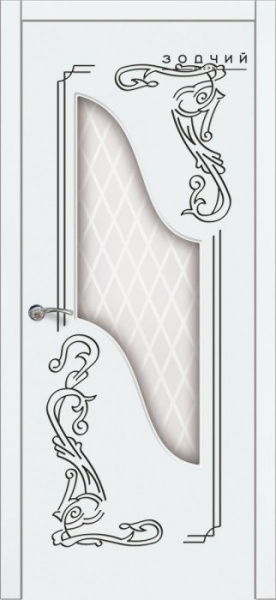 Дверь межкомнатная ЗОДЧИЙ ВЕНЕЦИЯ ПАТИНА ПГ Шагрень белая
