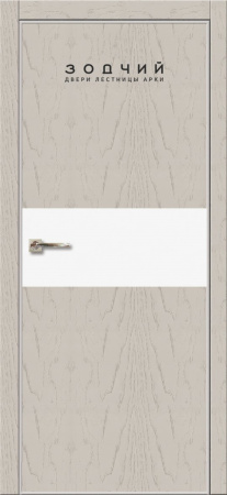 Дверь межкомнатная ЗОДЧИЙ МЕГАПОЛИС Г20 ПГ Дуб оникс вставка МДФ Софт тальк