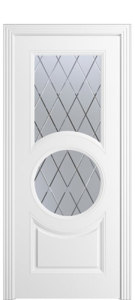 Дверь межкомнатная Порта Алекс Нео 6 Белоснежная эмаль, стекло готика