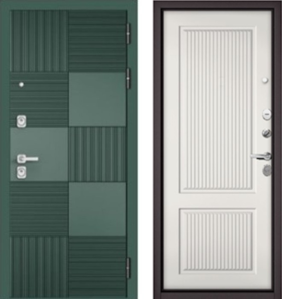 Входная дверь МАСТИНО CITY PRIME 173 Авокадо / AV-198 Белый софт