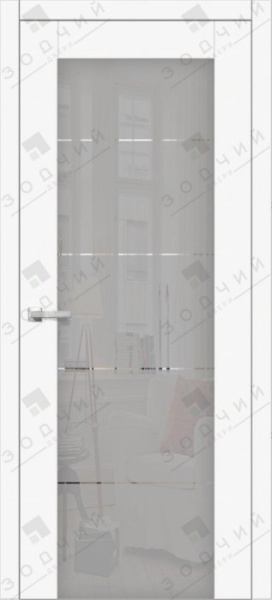 Дверь межкомнатная ЗОДЧИЙ ИТАЛЬЯНО 5 ПВХ ПО Шагрень белая
