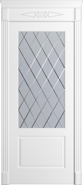 Дверь межкомнатная Порта Алекс Нео 8 Белоснежная эмаль, стекло готика