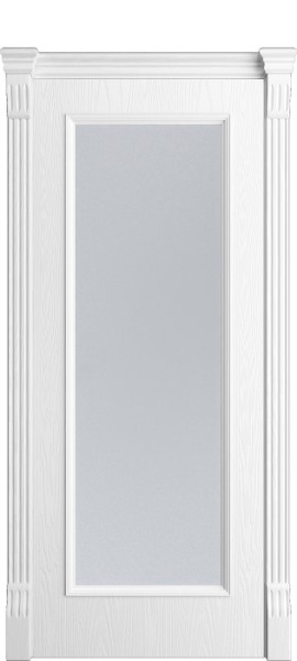 Дверь межкомнатная Порта Алекс КЛАССИКА 9 Белоснежный шпон, стекло сатин светлый