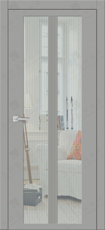 Дверь межкомнатная ЗОДЧИЙ МИРА 4 ПО Шагрень серая