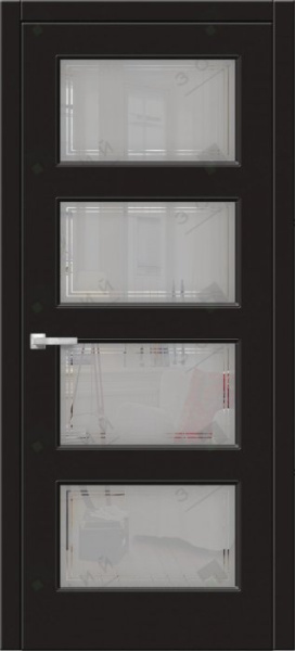 Дверь межкомнатная ЗОДЧИЙ ИТАЛЬЯНО 4 ПВХ ПО Эк-015 венге