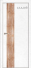 Дверь межкомнатная ЗОДЧИЙ МЕГАПОЛИС В1 ПГ Бетон белый вставка Каштан янтарный