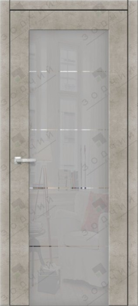 Дверь межкомнатная ЗОДЧИЙ ИТАЛЬЯНО 5 ПВХ ПО Бежевый бетон