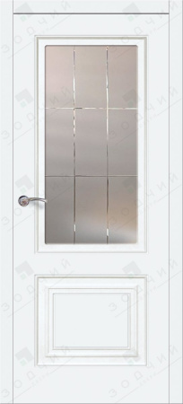 Дверь межкомнатная ЗОДЧИЙ АМПИР 3 ПО Софт тальк стекло мателюкс светлое