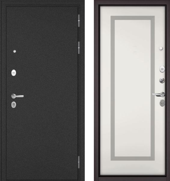 Входная дверь МАСТИНО TRUST MASS Металл Букле графит / 189 Белый матовый