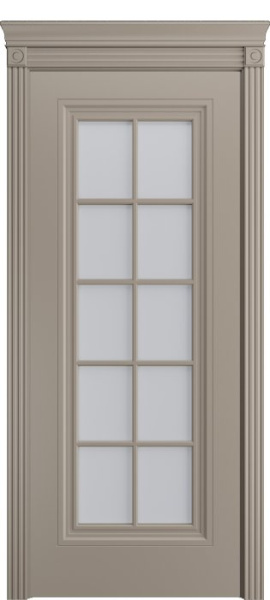 Дверь межкомнатная Порта Алекс Премиум 4 Латте эмаль, стекло сатин светлый