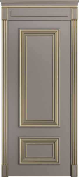 Дверь межкомнатная Порта Алекс КЛАССИКА 11 Темно-серая патина золото эмаль