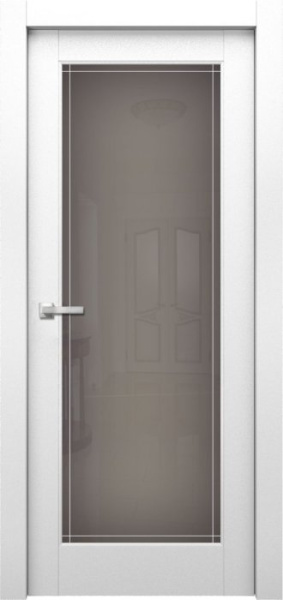 Дверь межкомнатная ЗОДЧИЙ ЭЛЕГАНТЕ 11 ПО Шагрень белая стекло мателюкс светлое