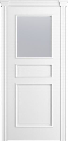 Дверь межкомнатная Порта Алекс Модерн3 Белоснежная эмаль, стекло сатин светлый