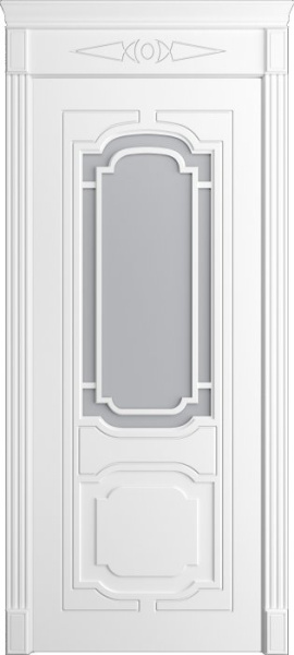 Дверь межкомнатная Порта Алекс Нео 13 Белоснежная эмаль, стекло сатин светлый