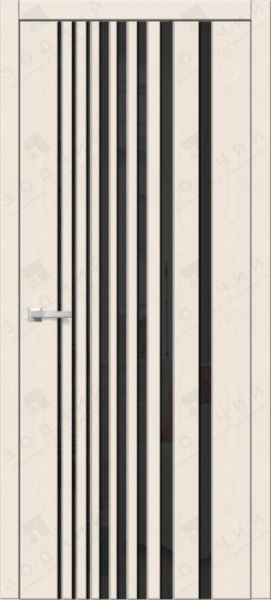 Дверь межкомнатная ЗОДЧИЙ СТРАЙП ПО Айриш софт стекло триплекс черный