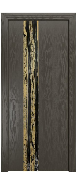 Дверь межкомнатная Порта Алекс КАНТРИ 3  Гриджио вставка эспрессо шпон