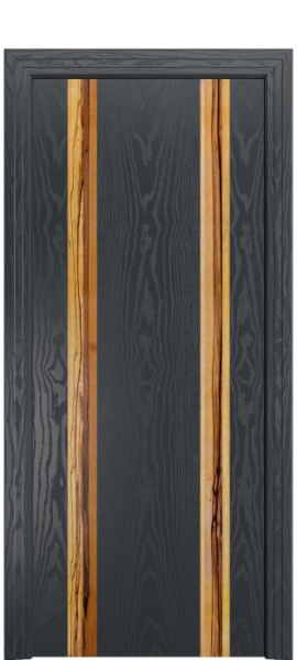 Дверь межкомнатная Порта Алекс КАНТРИ 4 Графит вставка Марблвуд шпон