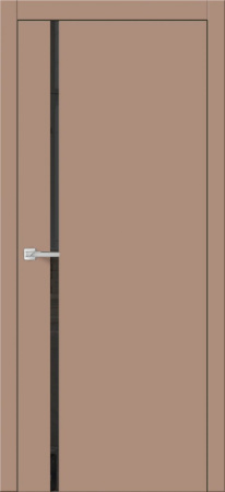 Дверь межкомнатная ЗОДЧИЙ СИТИ В8 ПО Бисквит стекло Лакобель черный